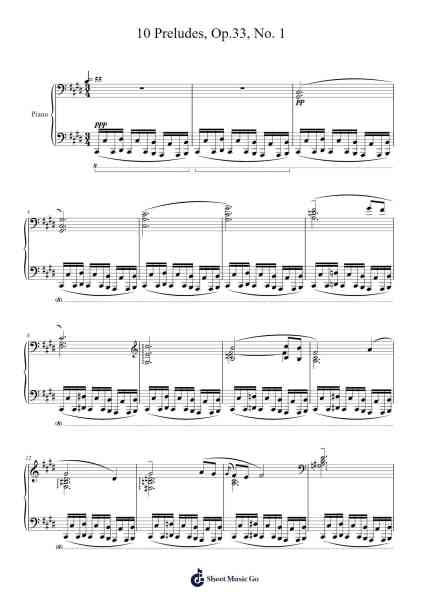 10 Preludes, Op.33, No. 1 Sheet Music by Sergei Bortkiewicz-Arr.Holew Brianmaud