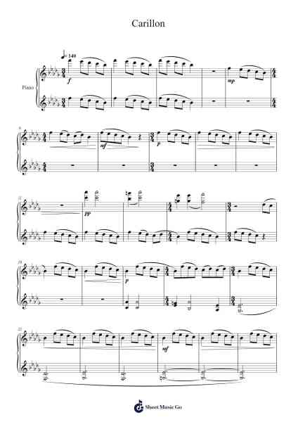 Carillon Sheet Music by Jasper Brownrigg-Arr.Boyleva Efglan