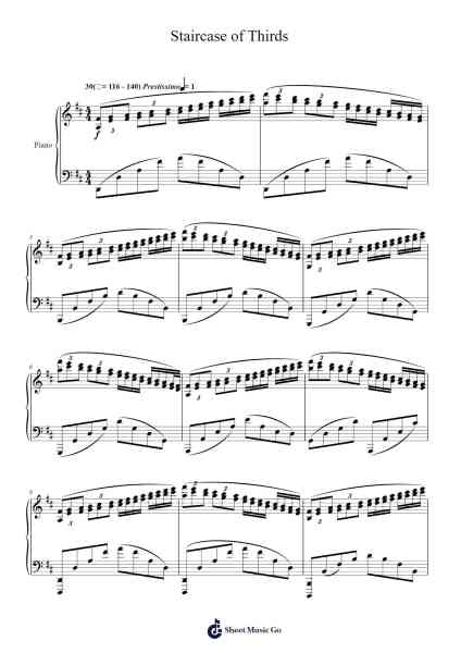 Etude in D Major "Staircase of Thirds" Sheet Music by Wallace Zeng-Arr.Willmand Dundre
