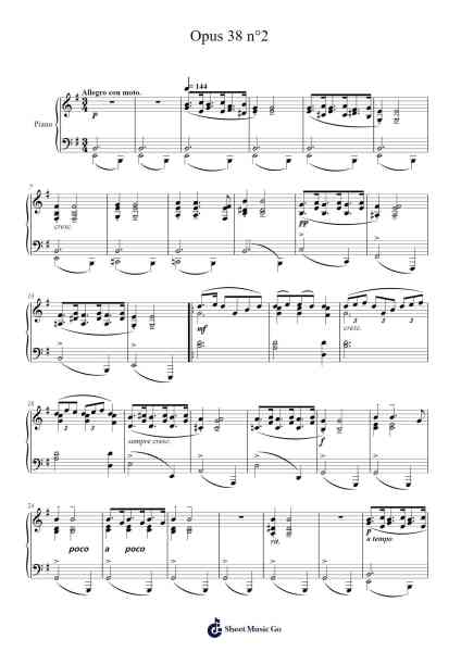 Lyric Pieces, Book II, Op. 38 No. 2 "Volksweise" Sheet Music by Edvard Grieg-Arr.Marjill