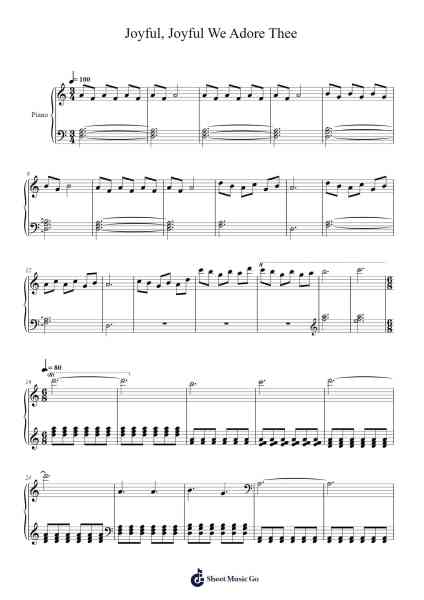 Joyful, Joyful We Adore Thee - Beethoven arr. Daniel Berry for Solo Piano Sheet Music by Ludwig van Beethoven-Arr.Hugphil Aray