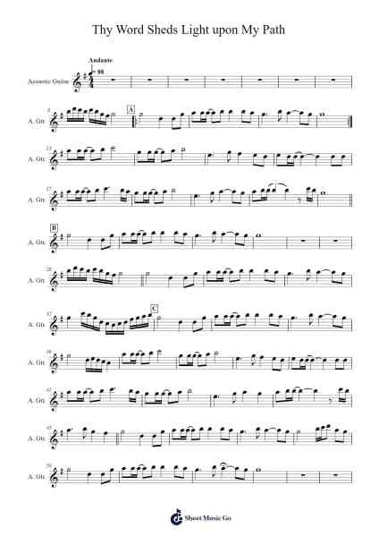 Thy Word Sheds Light upon My Path Sheet Music by Misc Traditional-Arr.Bairddict Sasback