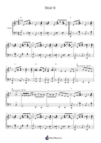 Doin' It Sheet Music by Professor Longhair-Arr.Sukin