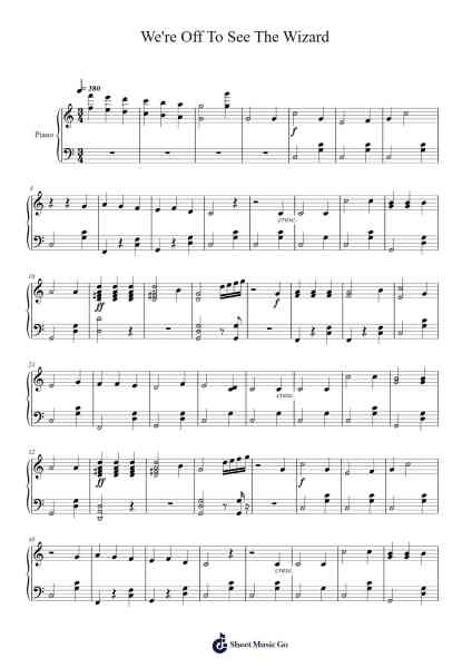 We're Off To See The Wizard Sheet Music by Judy Garland-Arr.Websjean Hodgdre