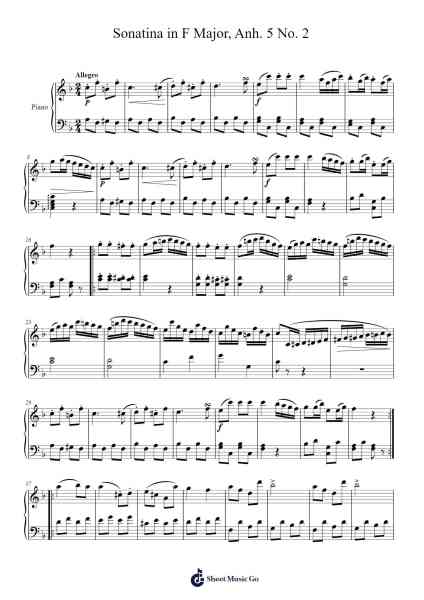 Sonatina in F Major, Anh. 5 No. 2 Sheet Music by Ludwig van Beethoven-Arr.Trelyn