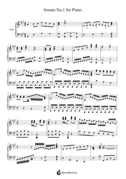 Sonata No.1 for Piano (Third movement) Sheet Music by Ruskmie-Arr.Joedrich