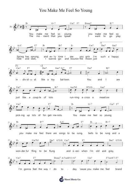 You Make Me Feel So Young Sheet Music by Mack Gordon/Joseph Myron-Arr.Tabbeth Kentthune