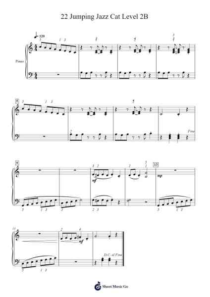 22 Jumping Jazz Cat Level 2B Sheet Music by Cap'n Jazz-Arr.Mattvelt