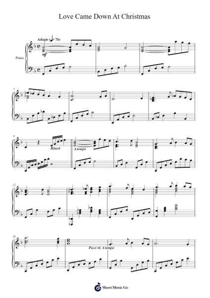 Love Came Down At Christmas Sheet Music by Vioo'neil-Arr.Brobraith Zeyer