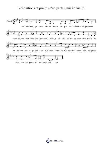 Résolutions et prières d'un parfait missionnaire Sheet Music by Lopeare-Arr.Swinhood Ajean