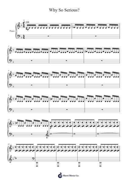 Why So Serious? Sheet Music by Hans Zimmer-Arr.Gregrace Glennjob