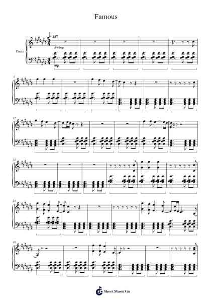 Famous Sheet Music by Wagcher Tessclaire-Arr.Colhill Crichjo