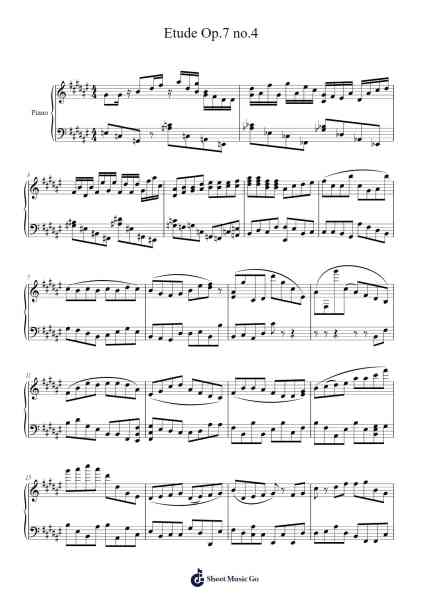 Etude Op.7 no.4 Sheet Music by Julian Sokolowski-Arr.Blyret Jimlor