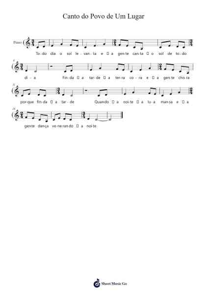 Canto do Povo de Um Lugar Sheet Music by Caetano Veloso-Arr.Warge