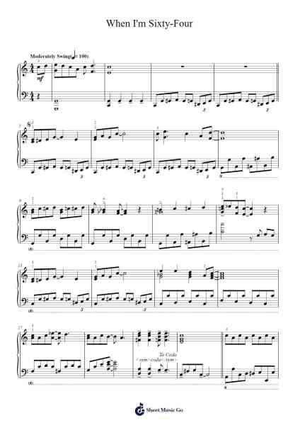 When I'm Sixty-Four Sheet Music by The Beatles-Arr.Mikejay Croftges