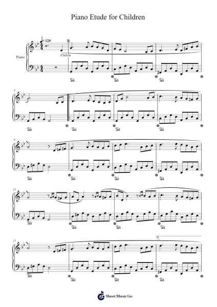 Piano Etude for Children Sheet Music by Masao Aichi-Arr.Boyleva Efglan