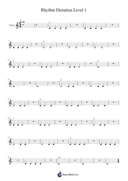 Rhythm Dictation Level 1 Sheet Music by srstockton-Arr.Browneclaude Petmond