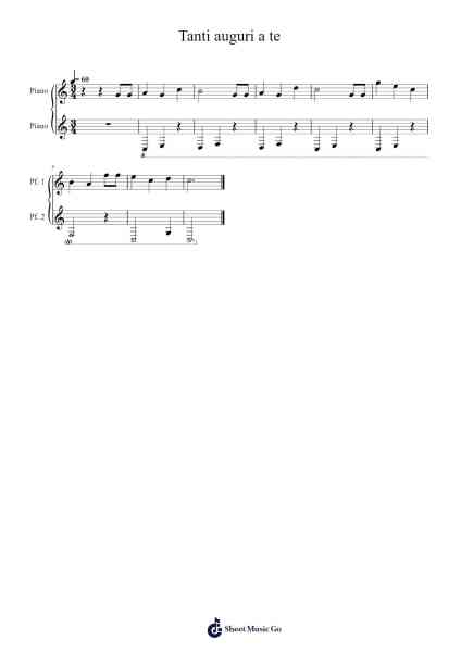Tanti auguri a te Sheet Music by Anonymous-Arr.Longbill Wercas