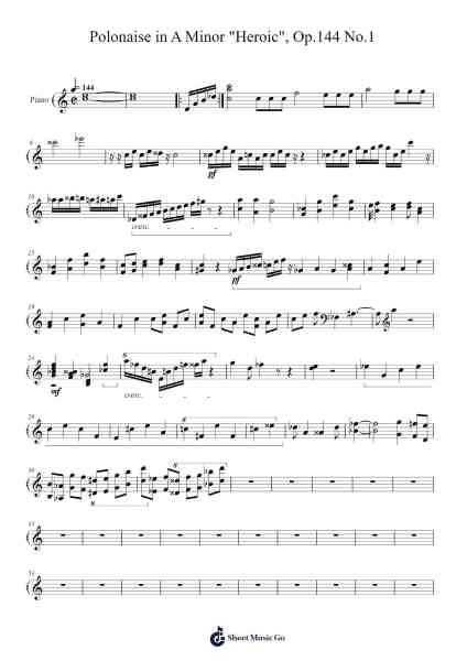 Polonaise in A Minor "Heroic", Op. 53 Sheet Music by Garchell-Arr.Vindiah Jeanvis
