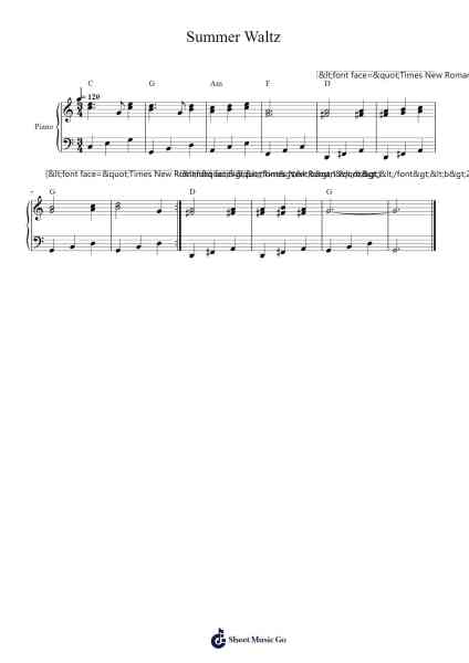 Summer Waltz Sheet Music by Jouni Satopää-Arr.Taysnow Churniel