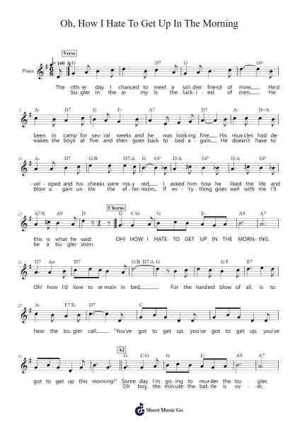 Oh, How I Hate To Get Up In The Morning Sheet Music by Irving Berlin-Arr.Priestvy