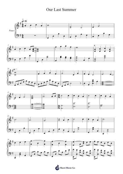 Our Last Summer Sheet Music by Ercia Zoenal-Arr.Relip