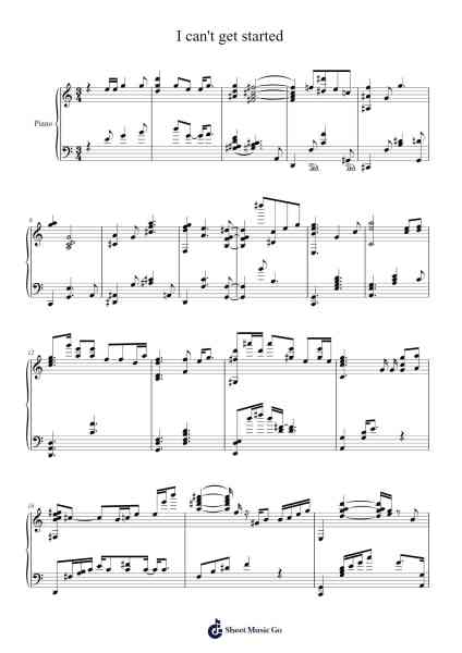I can't get started Sheet Music by -Arr.Otnold