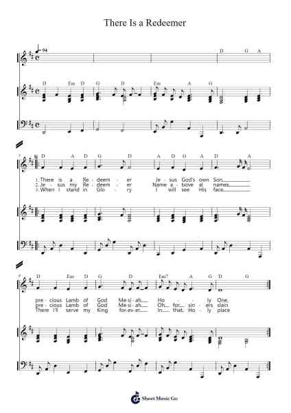 There Is a Redeemer Sheet Music by Melody Green-Arr.Gekeith Fordkiel