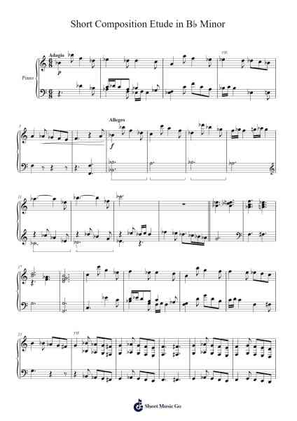 Etude in B♭ Minor Sheet Music by Senest Cartle-Arr.Croftsdwight Rhyspiers
