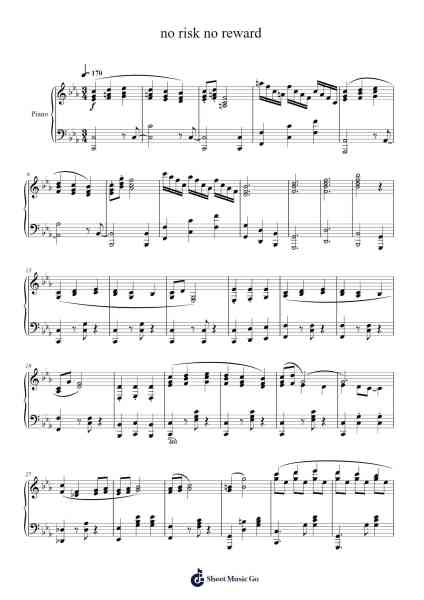 no risk no reward Sheet Music by Masayoshi Soken-Arr.Sidyoung Louieps