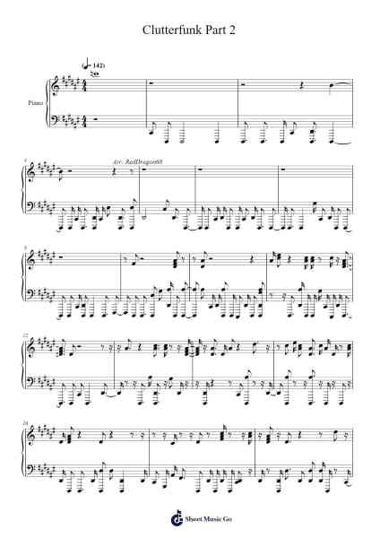 Clutterfunk Part 2 Sheet Music by Waterflame-Arr.Yedpont