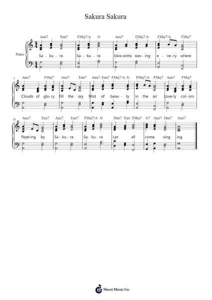 Sakura Sakura Sheet Music by Misc Traditional-Arr.Saslaide Wattvic