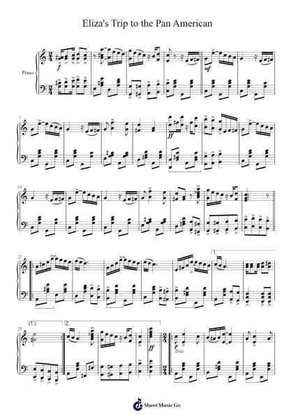 Eliza's Trip to the Pan American Sheet Music by B.F. Kleinbeck-Arr.Pistal