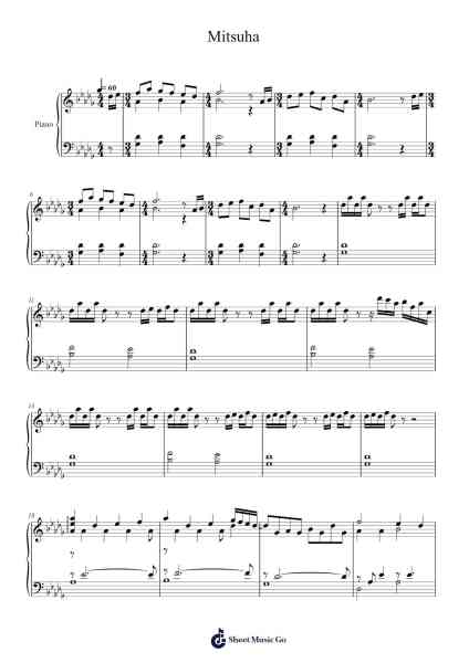 Mitsuha Sheet Music by Joe Hisaishi-Arr.O'Cady Bobde
