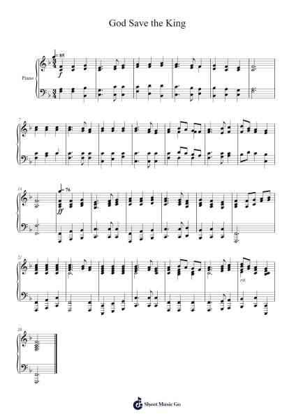 God Save the King Sheet Music by Anonymous-Arr.Pomeo Walshbee