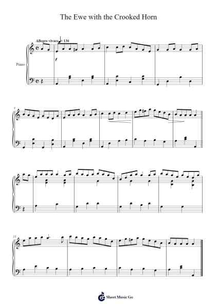 The Ewe with the Crooked Horn Sheet Music by Traditional Irish Folk Song-Arr.Mortion Woolftab
