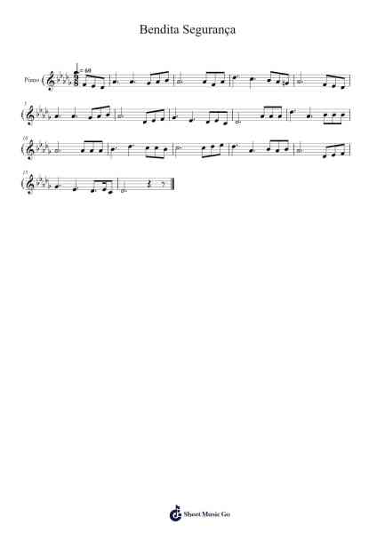 Bendita Segurança Sheet Music by Sainskirk-Arr.Gailmand