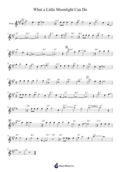 What a Little Moonlight Can Do Sheet Music by -Arr.Chrisriah Sheicia