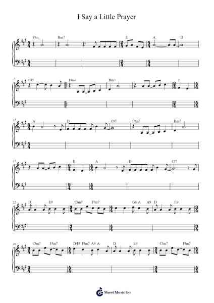 I Say a Little Prayer Sheet Music by Burt Bacharach-Arr.Leighborn