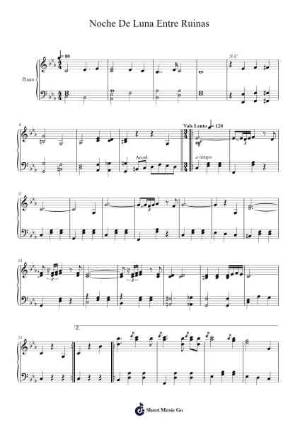 Noche De Luna Entre Ruinas Sheet Music by Mariano Valverde-Arr.Dywalsh Barster