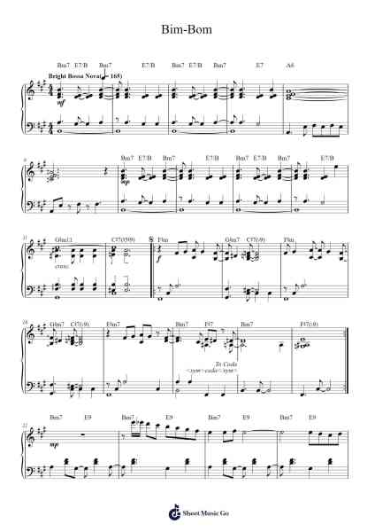 Bim-Bom Sheet Music by João Gilberto-Arr.Lamshop