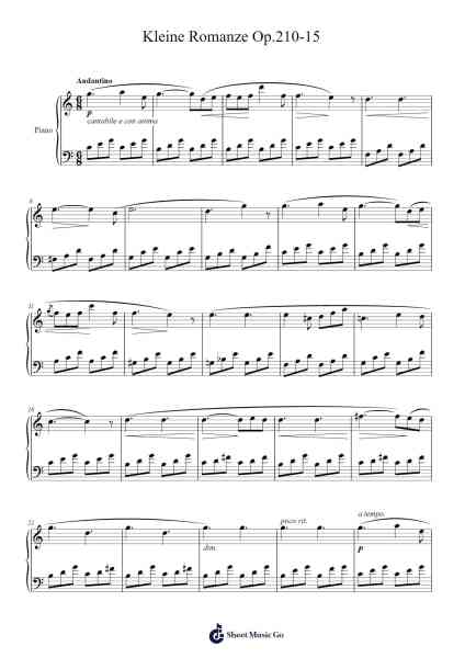 Kleine Romanze, Op. 210 No. 15 Sheet Music by Cornelius Gurlitt-Arr.Ianre