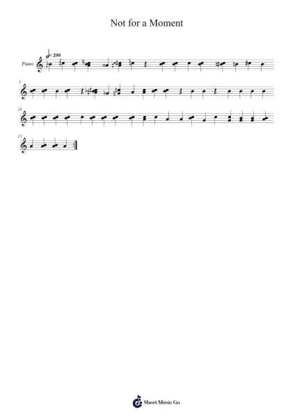 Not for a Moment Sheet Music by Peppa Pig-Arr.Reedgo