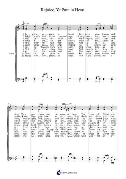 Rejoice, Ye Pure in Heart Sheet Music by Arthur Henry Messiter-Arr.Bautab
