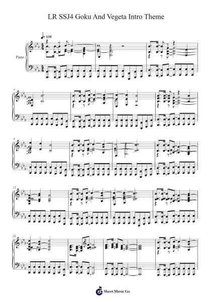 Dokkan Battle OST - LR SSJ4 Goku And Vegeta Intro Theme Sheet Music by notsowiseone-Arr.Cookjoe