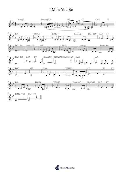 I Miss You So Sheet Music by undefined-Arr.Chandys Jehan