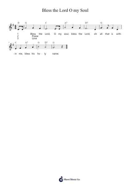 Bless the Lord O my Soul Musica per pianoforte di undefined - Arr.Melra Consmer