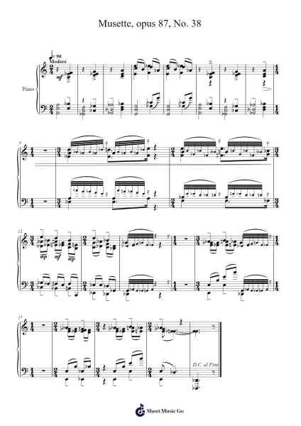 Musette, Op. 87, No. 38 Sheet Music by François-Xavier Geisler-Arr.Croftslon Maugnings