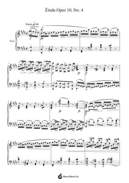 Étude Opus 10, No. 4 楽譜 by Frédéric François Chopin-Arr.Irbald Jouvier