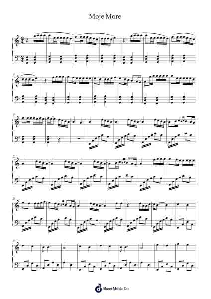 Moje More Sheet Music by Unknown author-Arr.Leron